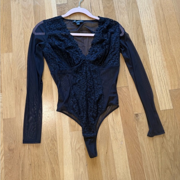 INC International Concepts Sheer Black Lace Top - Picture 7 of 14